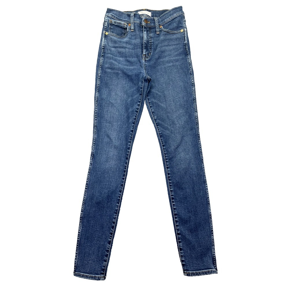 Madewell Blue Denim 10" High-Rise Skinny Jeans Dark Wash Women's Sz 26 Fits 25"